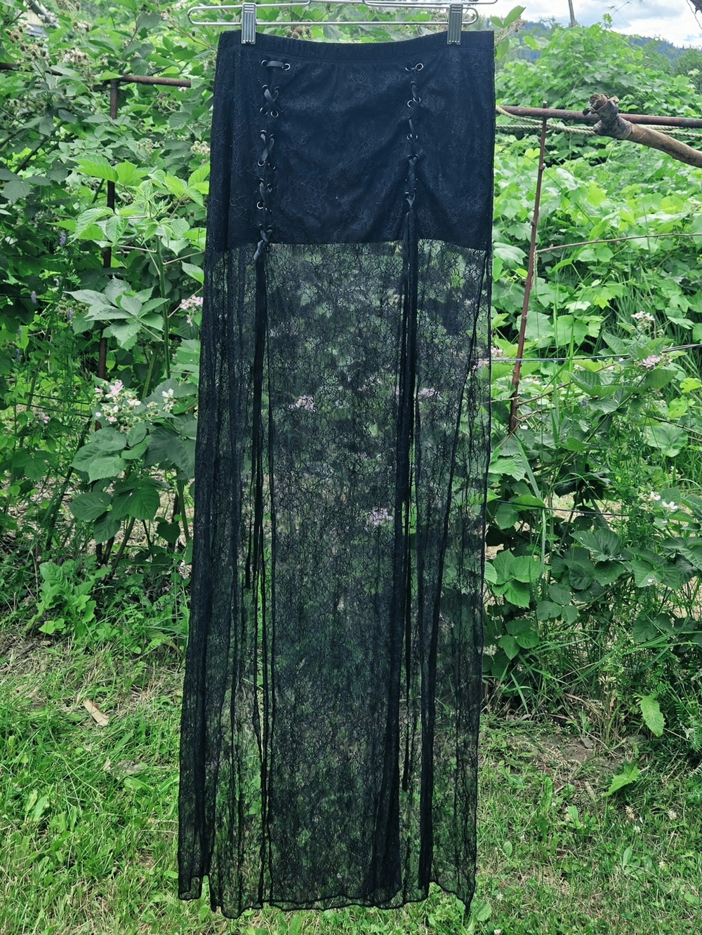 🕸 Widow Dolls Kill Mourning Soul Lace Maxi Skirt 🖤